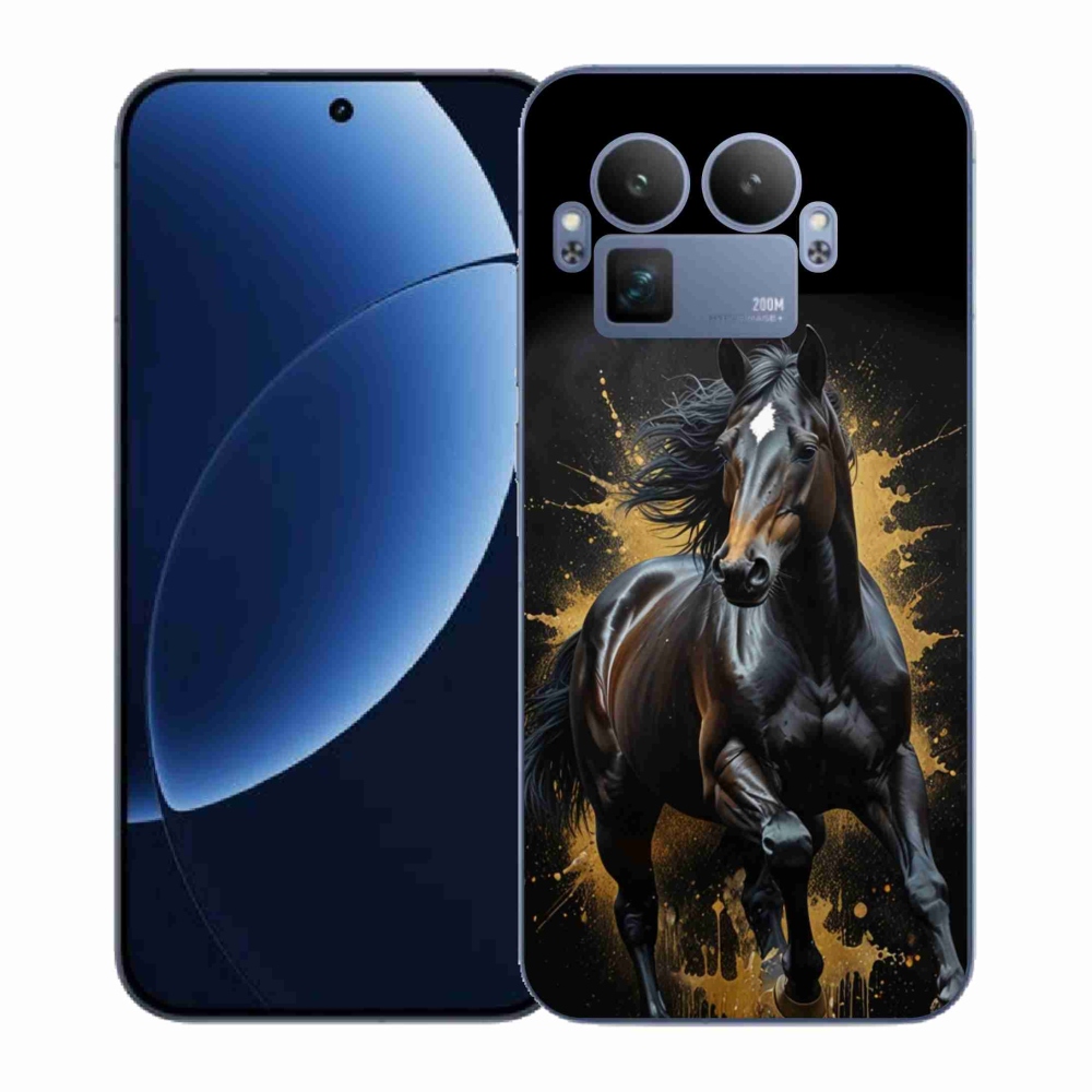 Gél borítás mmCase a Realme GT 8 Pro 5G számára - elegáns fekete ménes
