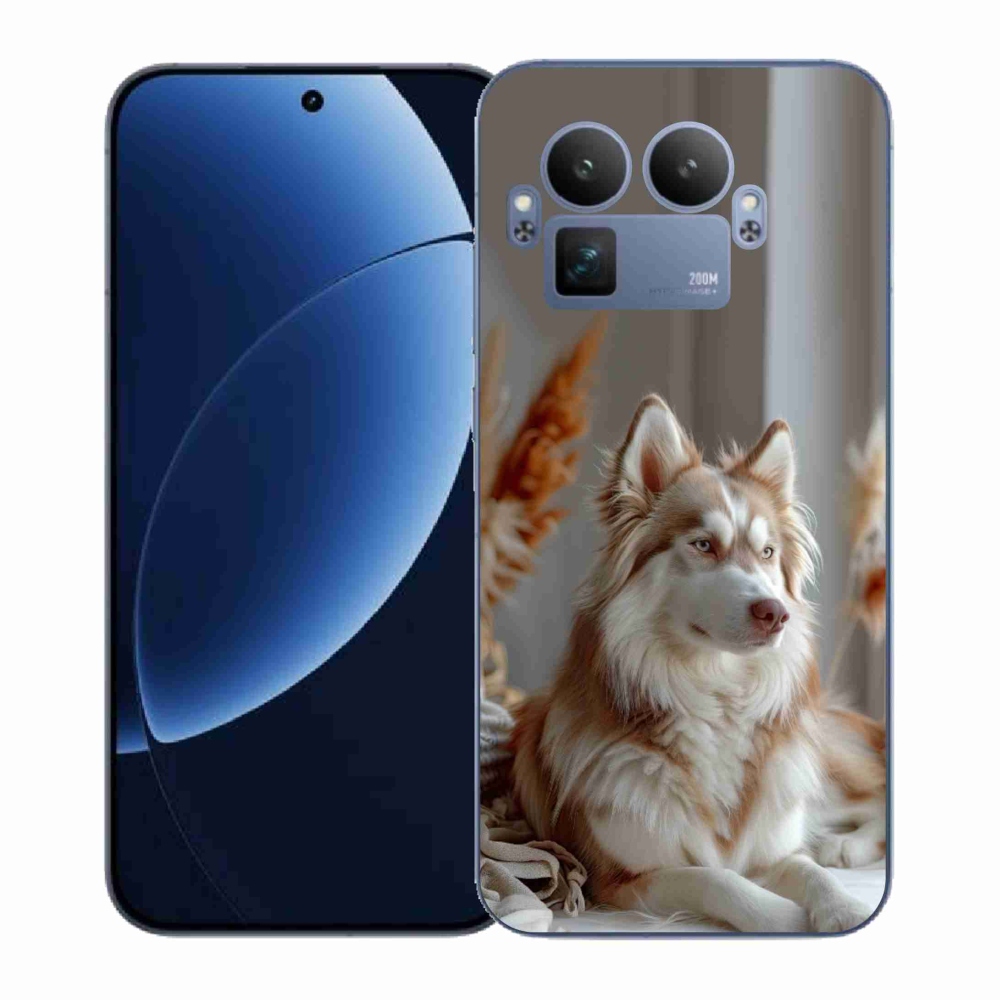 Zselés borítás mmCase a Realme GT 8 Pro 5G számára - csendes szibériai husky