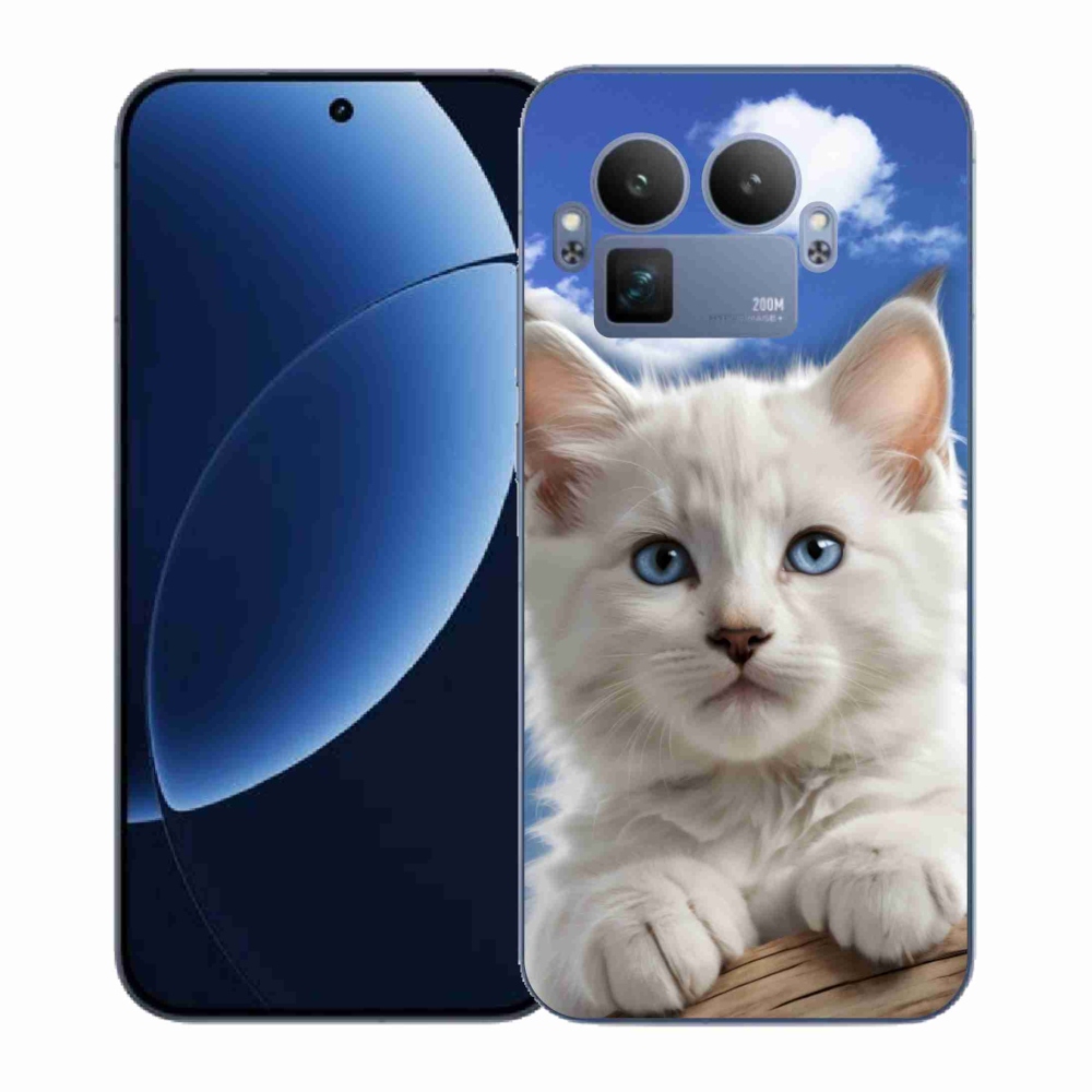 Gél borítás mmCase a Realme GT 8 Pro 5G számára - cica és felhők