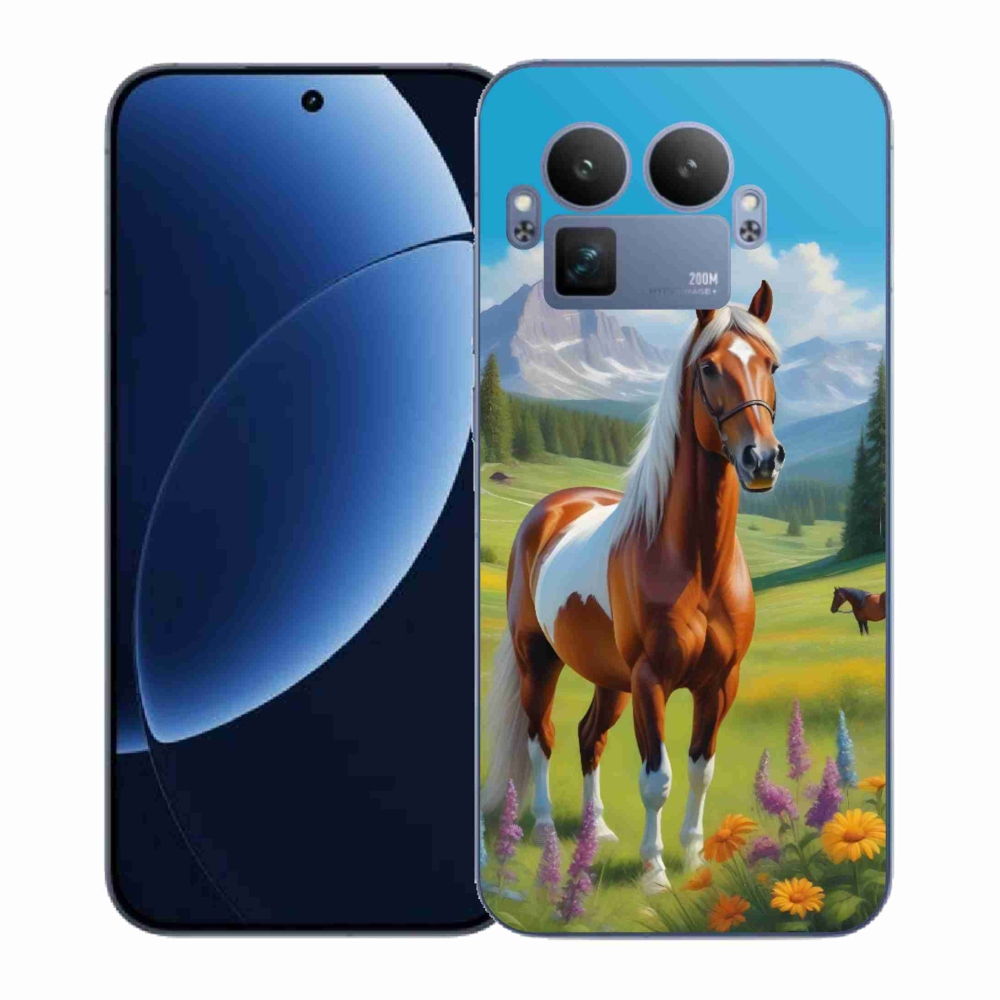 Zselés borítás mmCase a Realme GT 8 Pro 5G számára - ló a réten