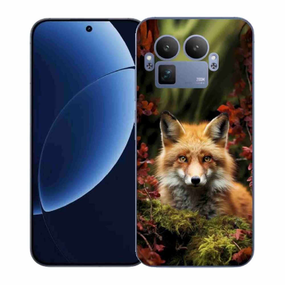 Zselés borítás mmCase a Realme GT 8 Pro 5G számára - róka az erdőben