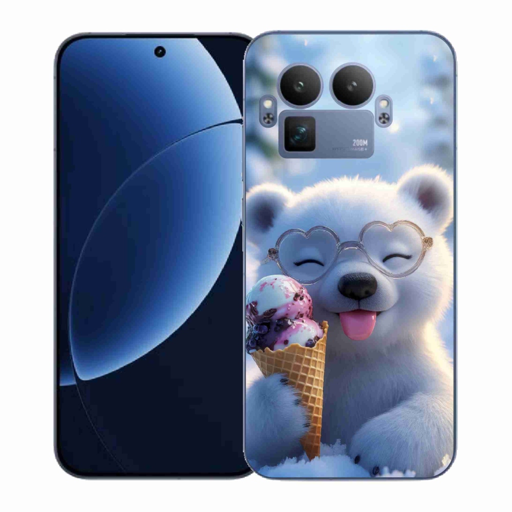 Gél borítás mmCase a Realme GT 8 Pro 5G számára - mackó fagylalttal