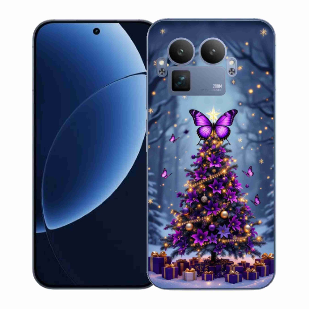 Gél borítás mmCase a Realme GT 8 Pro 5G számára - pillangó karácsonyfa
