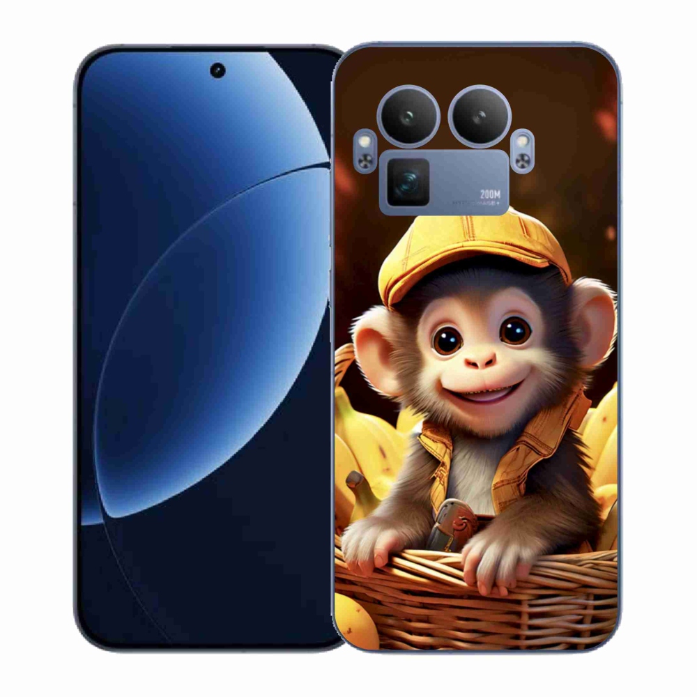 Zselés borítás mmCase a Realme GT 8 Pro 5G számára - majom a kosárban