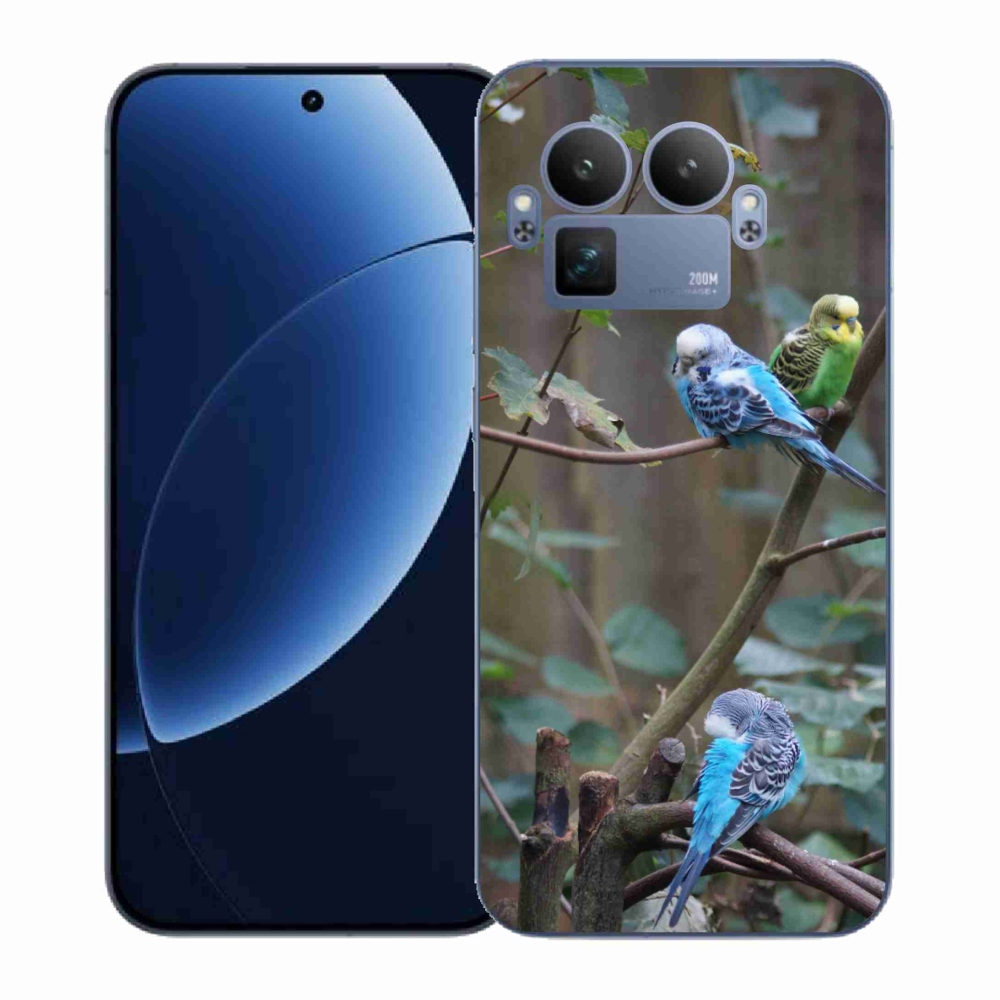 Gél borítás mmCase a Realme GT 8 Pro 5G számára - papagájok az ágon
