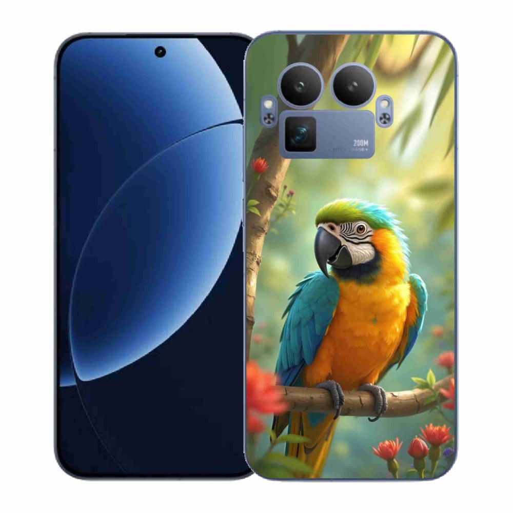 Zselés borítás mmCase a Realme GT 8 Pro 5G készülékhez - papagáj ara kék és sárga
