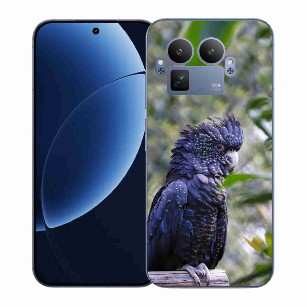 Zselés borítás mmCase a Realme GT 8 Pro 5G készülékhez - papagáj kakadu fekete