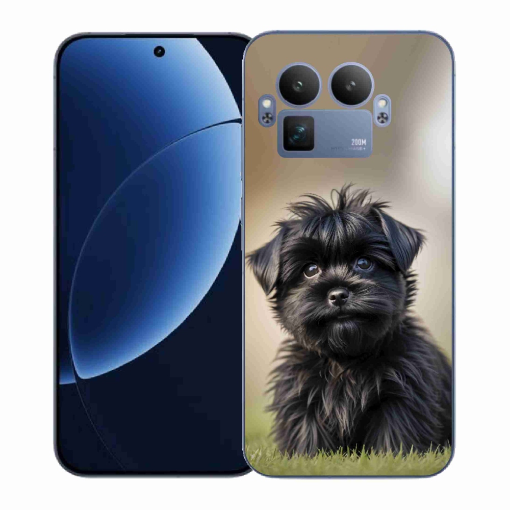Gél borítás mmCase a Realme GT 8 Pro 5G számára - aranyos fekete kutya