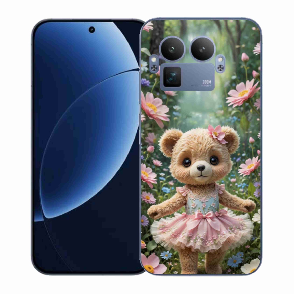 Gél borítás mmCase a Realme GT 8 Pro 5G készülékhez - aranyos virágos mackó