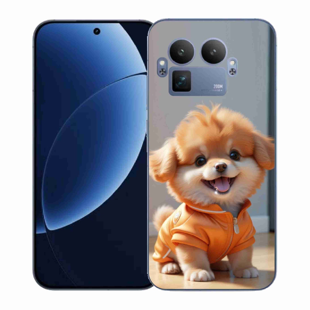 Zselés borítás mmCase a Realme GT 8 Pro 5G számára - aranyos pomerániai pulóverben
