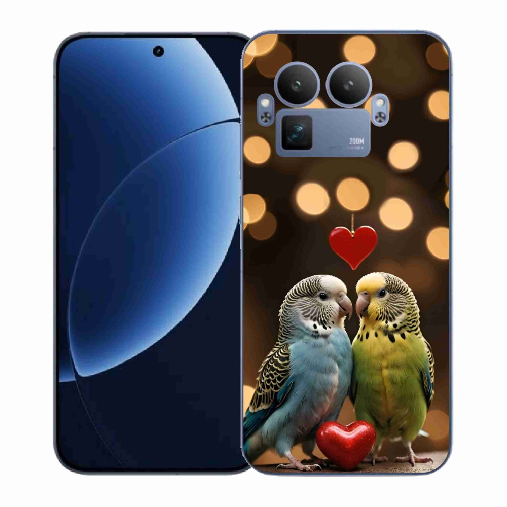Gél borítás mmCase a Realme GT 8 Pro 5G számára - szerelmes papagájok