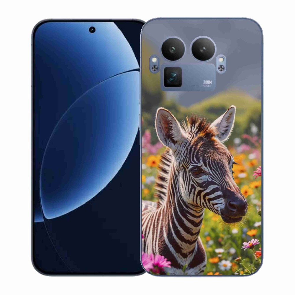 Zselés borítás mmCase a Realme GT 8 Pro 5G számára - zebra a réten