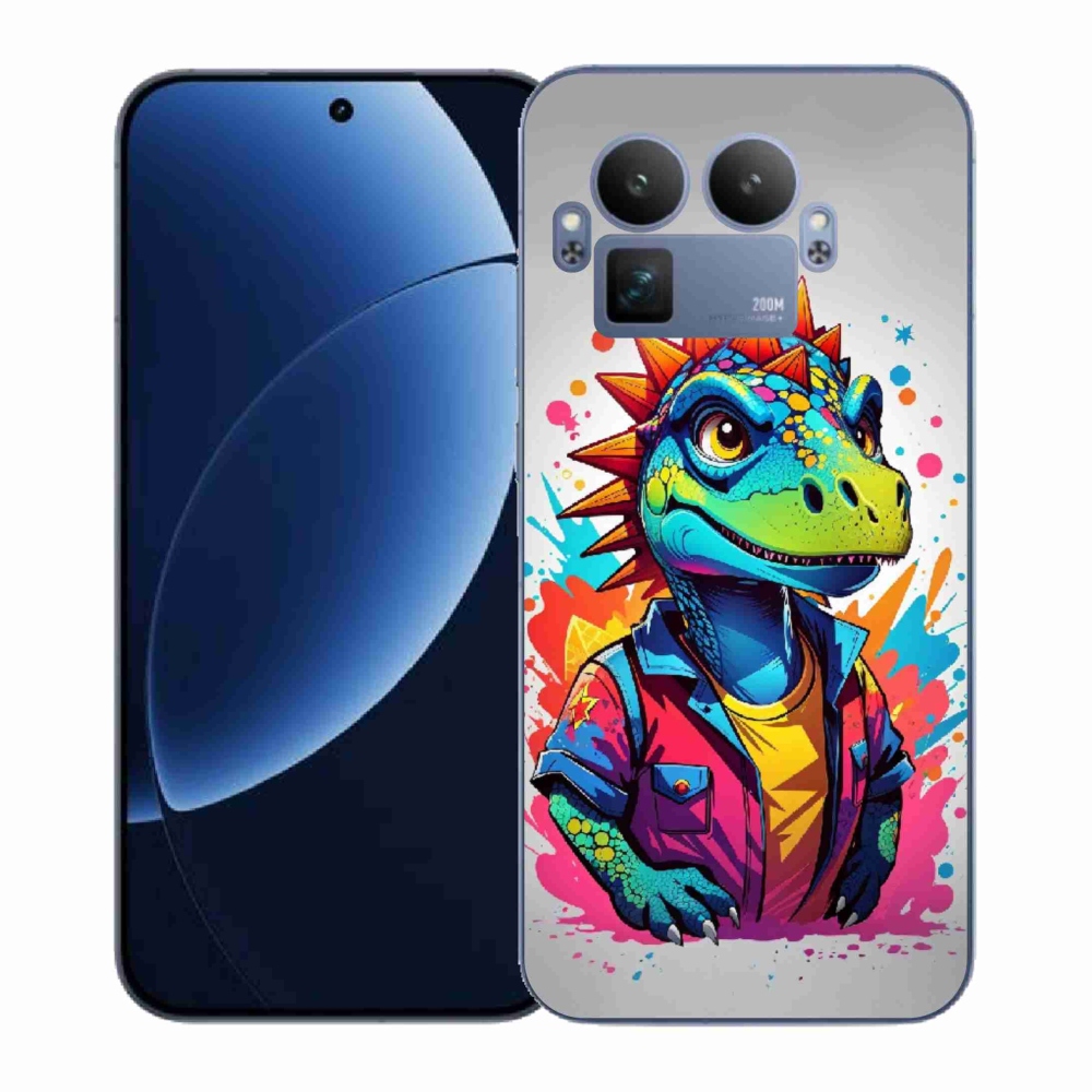 Gél borítás mmCase a Realme GT 8 Pro készülékhez - színes dinoszauruszok