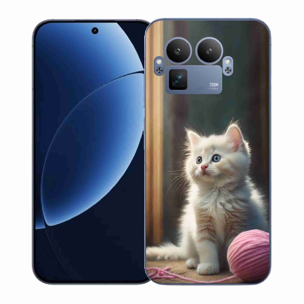Gél borítás mmCase a Realme GT 8 Pro készülékhez - fehér cica 2