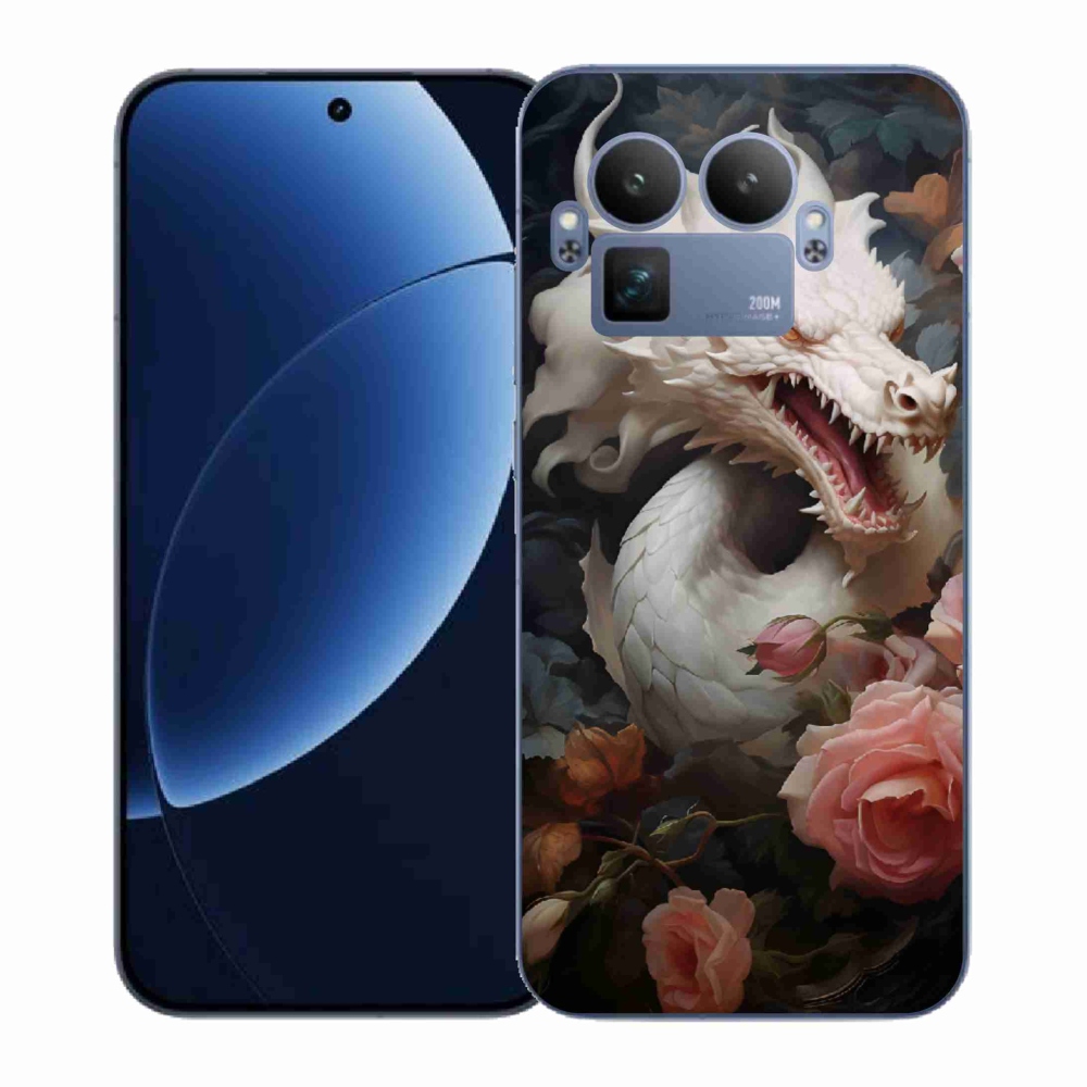 Zselés borítás mmCase a Realme GT 8 Pro készülékhez - fehér sárkány