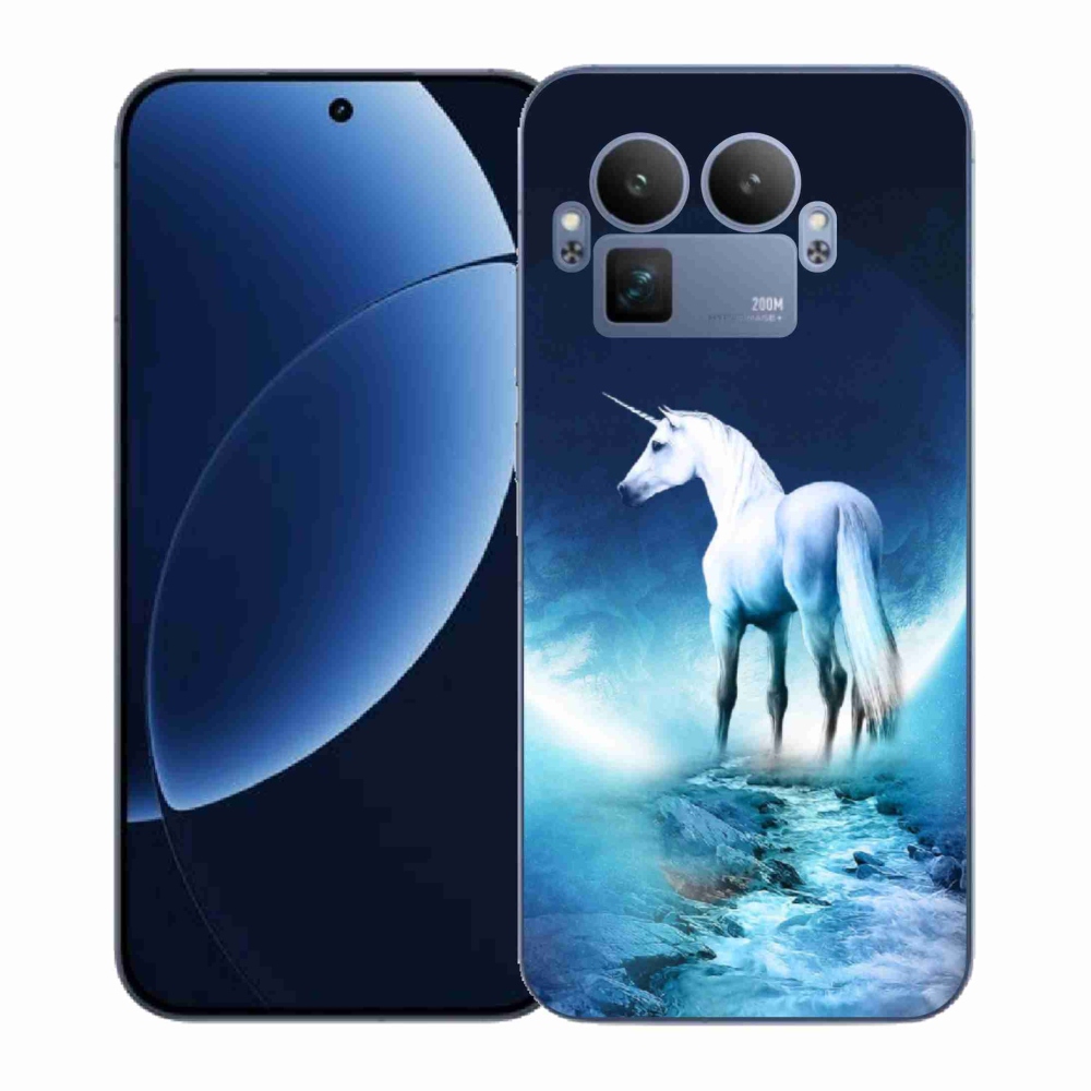 Gél borítás mmCase a Realme GT 8 Pro készülékhez - fehér egyszarvú