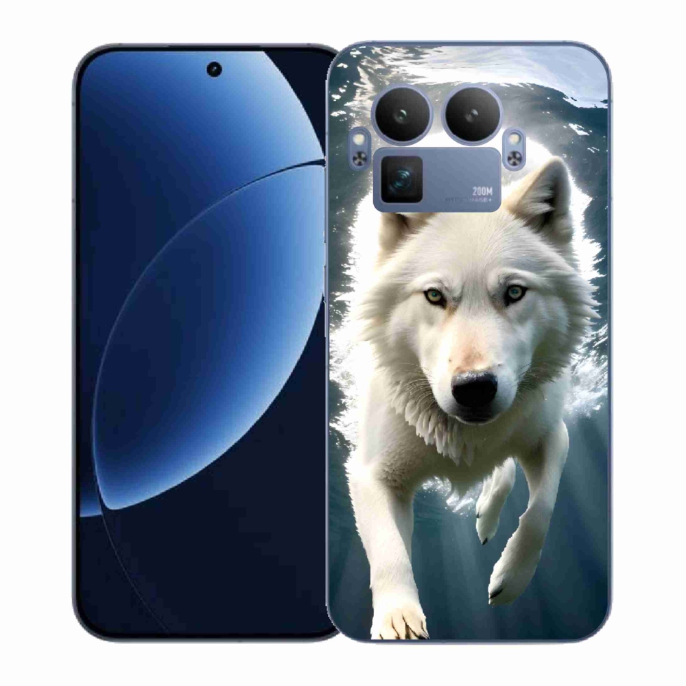 Gél borítás mmCase a Realme GT 8 Pro készülékhez - fehér farkas