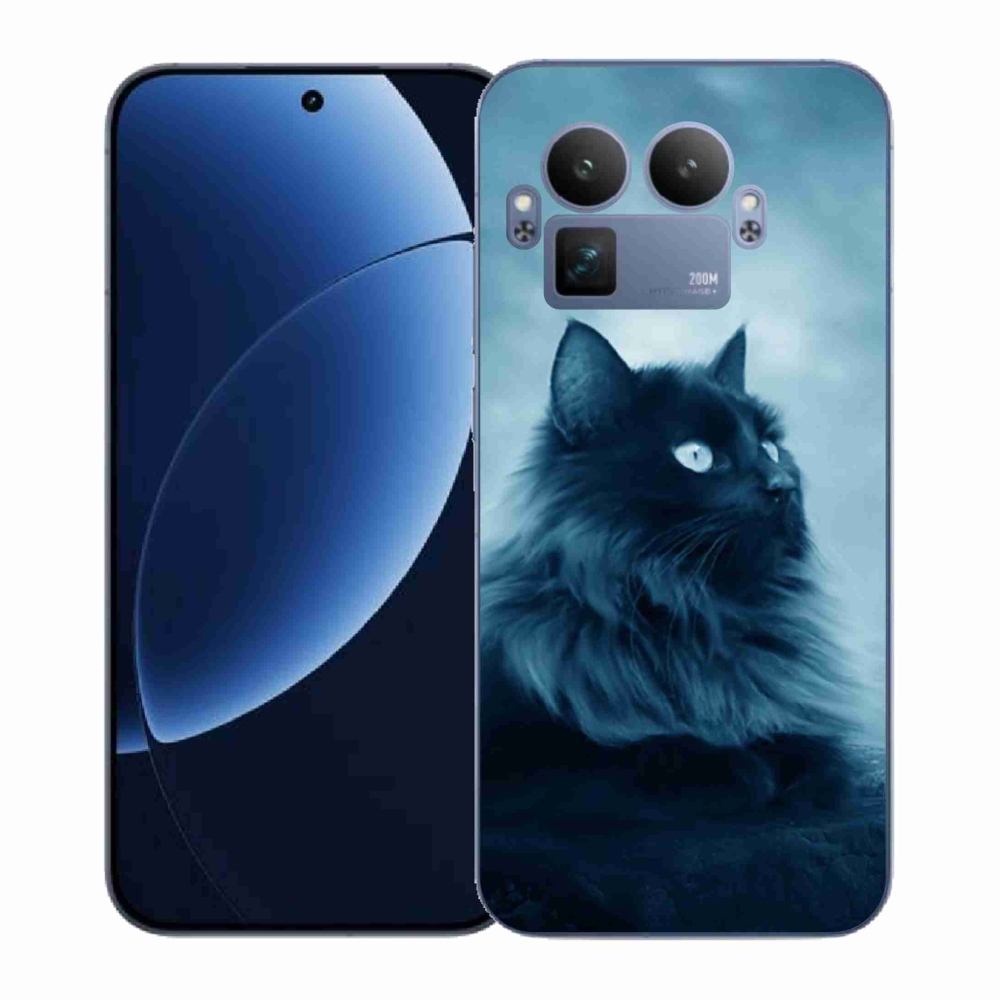 Zselés borítás mmCase a Realme GT 8 Pro készülékhez - fekete macska 1