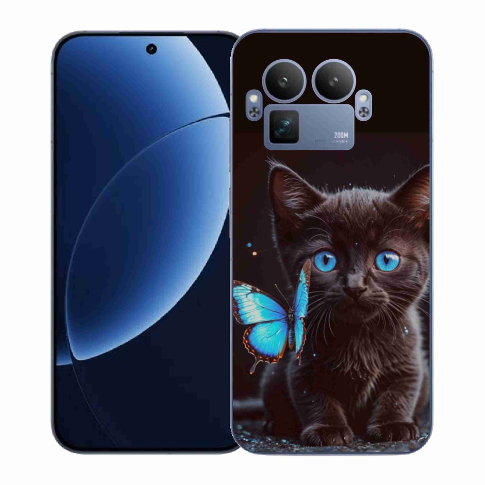 Gél borítás mmCase a Realme GT 8 Pro készülékhez - fekete cica 3