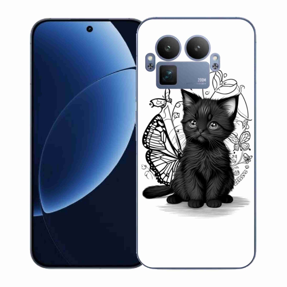 Gél borítás mmCase a Realme GT 8 Pro készülékre - fekete cica