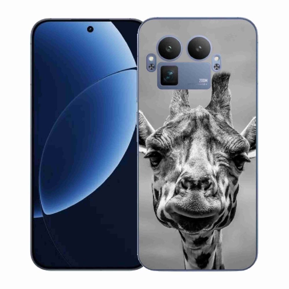 Gél borítás mmCase a Realme GT 8 Pro készülékhez - fekete-fehér zsiráf