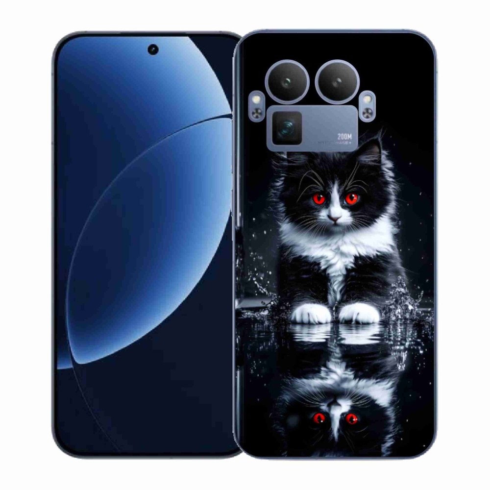 Gél borítás mmCase a Realme GT 8 Pro készülékre - fekete-fehér cica