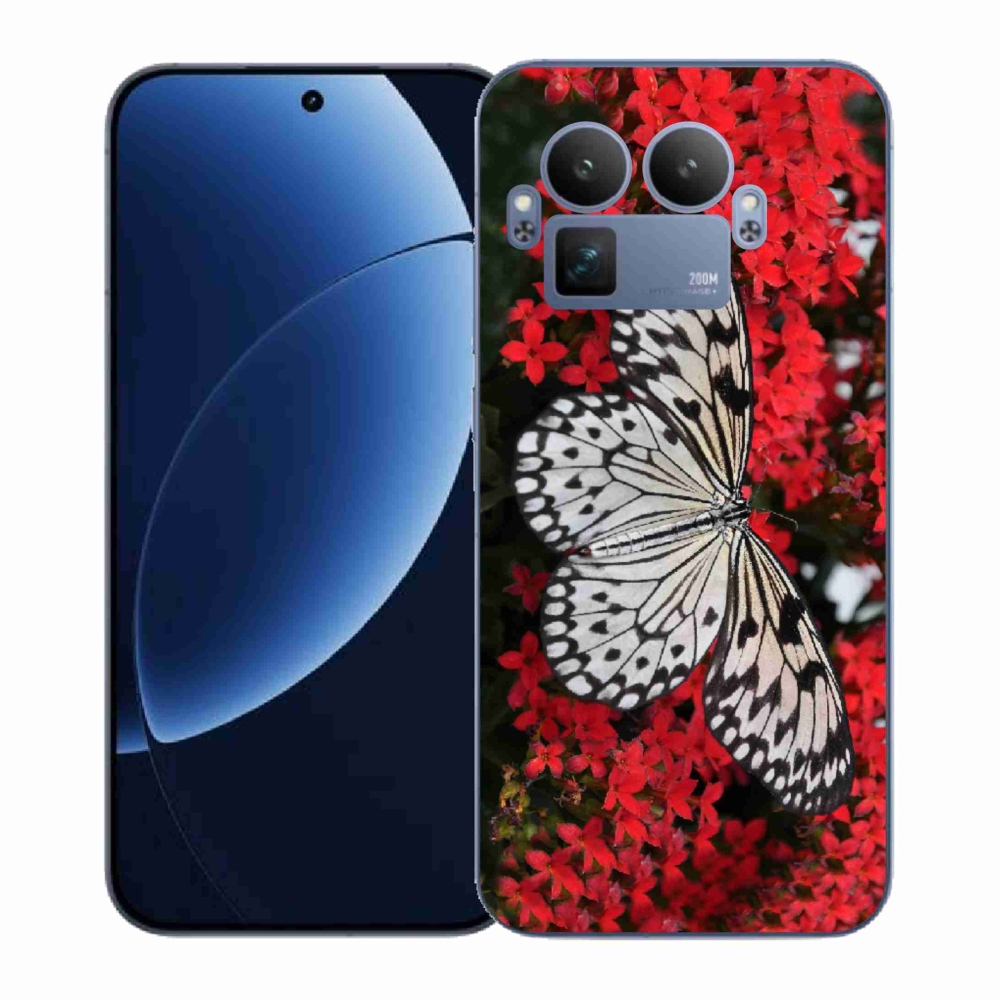 Zselés borítás mmCase a Realme GT 8 Pro-hoz - fekete-fehér pillangó 1