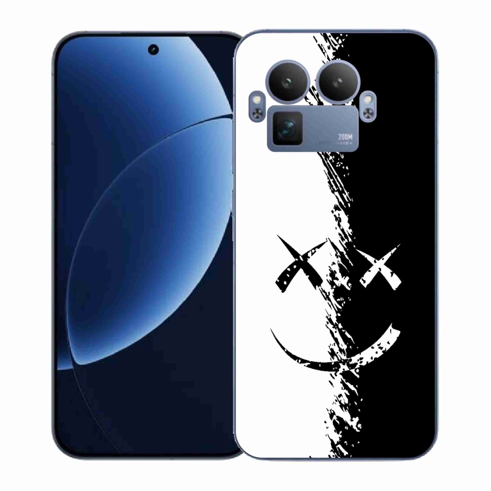 Gél borítás mmCase a Realme GT 8 Pro készülékhez - fekete-fehér mosolygó