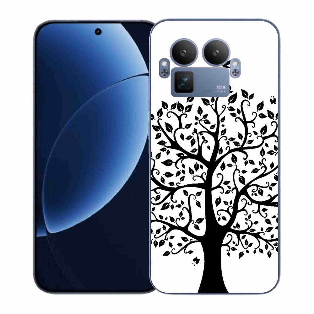 Zselés borítás mmCase a Realme GT 8 Pro számára - fekete és fehér fa