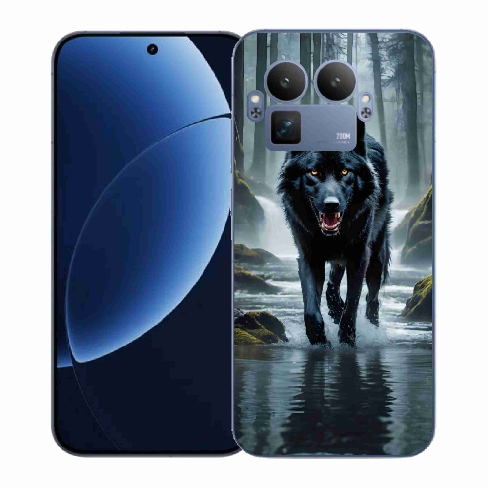 Gél borítás mmCase a Realme GT 8 Pro készülékhez - fekete farkas