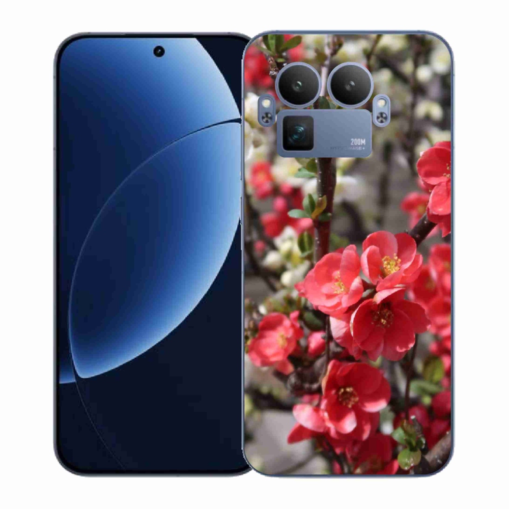 Gél borítás mmCase a Realme GT 8 Pro készülékhez - piros virágok