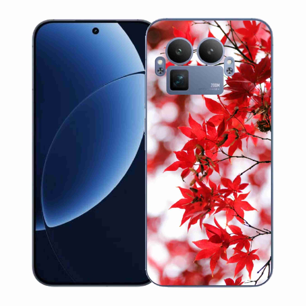 Zselés borítás mmCase a Realme GT 8 Pro készülékhez - piros levelek