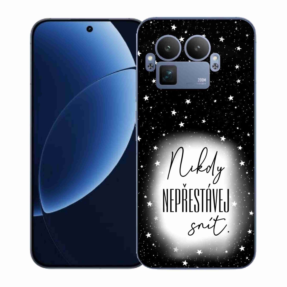 Gél borítás mmCase a Realme GT 8 Pro készülékhez - Quote 1 fehér és fekete háttérrel