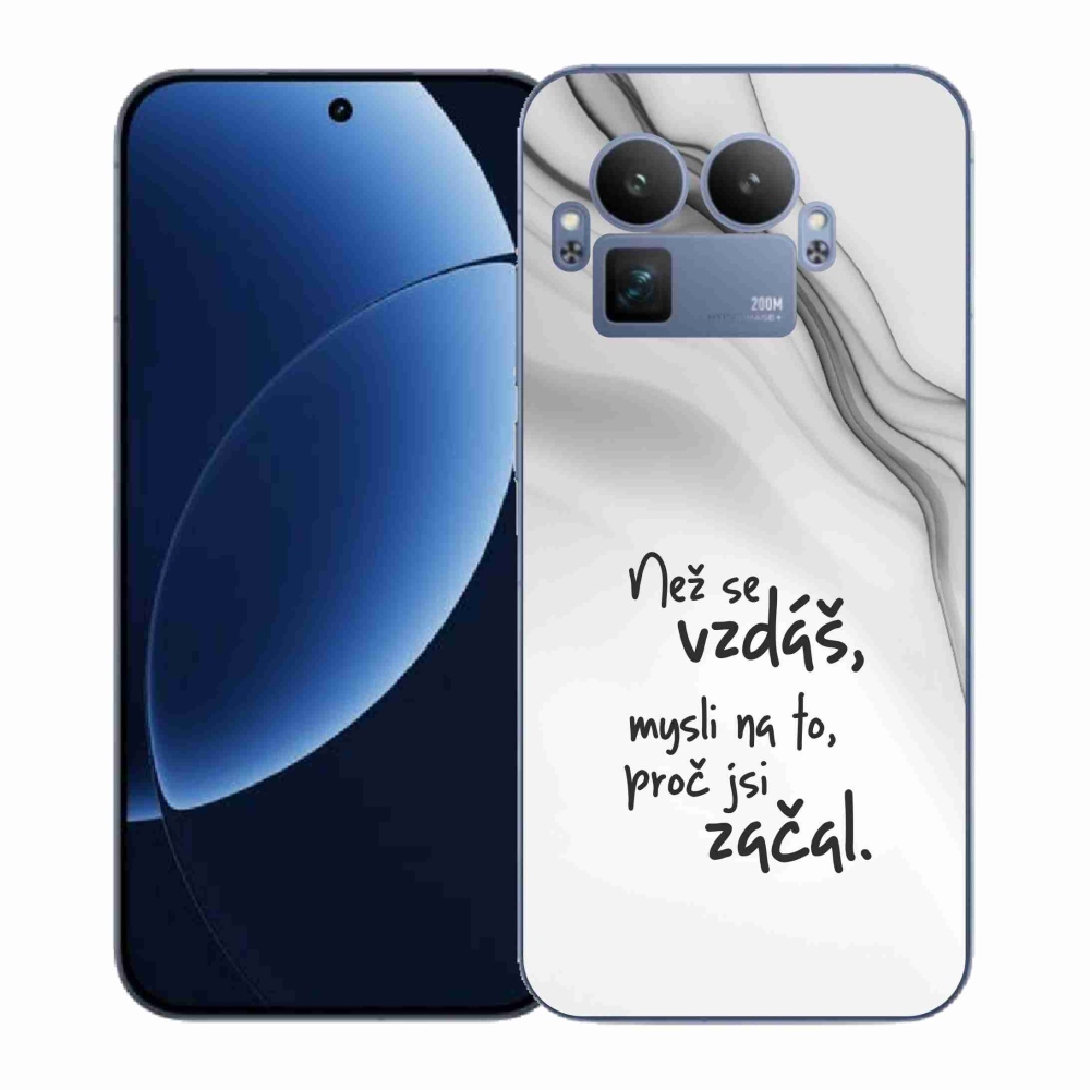 Gél borítás mmCase a Realme GT 8 Pro - Idézet 2 fehér háttérrel