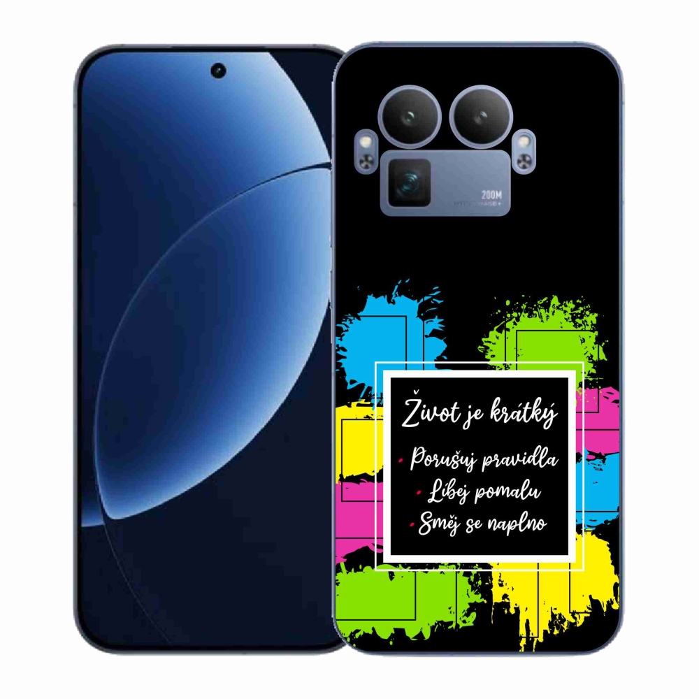 Gél borítás mmCase a Realme GT 8 Pro készülékre - Idézet 5 fekete háttér