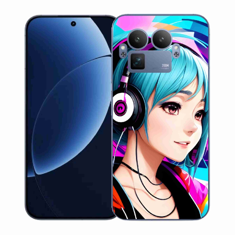 Gél borítás mmCase a Realme GT 8 Pro-n - lány fejhallgatóval