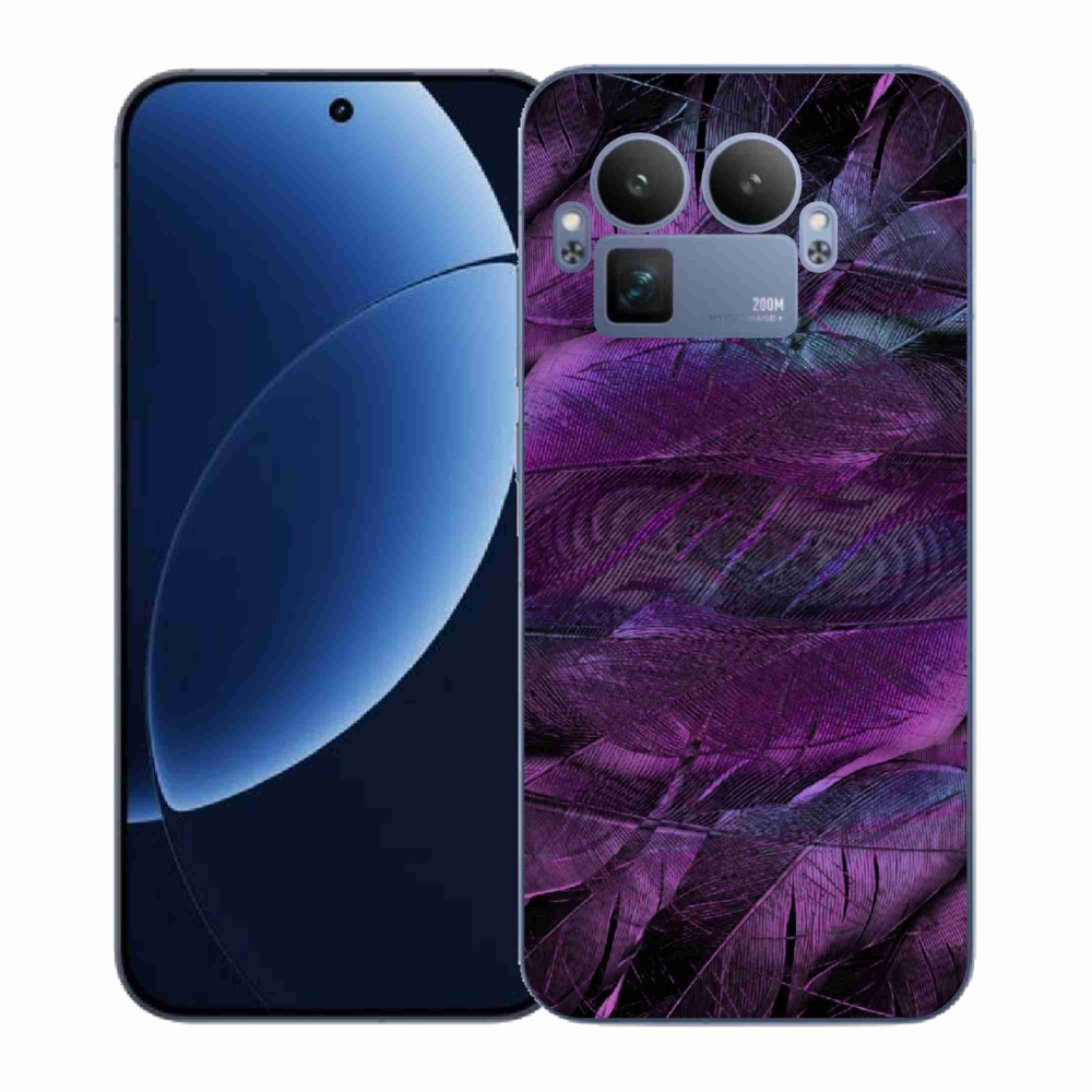 Zselés borítás mmCase a Realme GT 8 Pro készülékhez - lila tollak