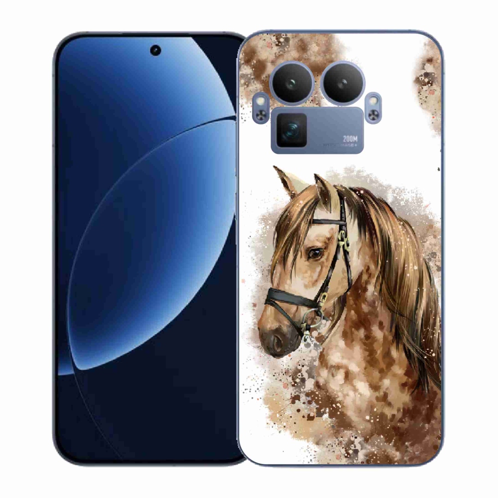 Gél borítás mmCase a Realme GT 8 Pro készülékhez - barna rajzfilm ló