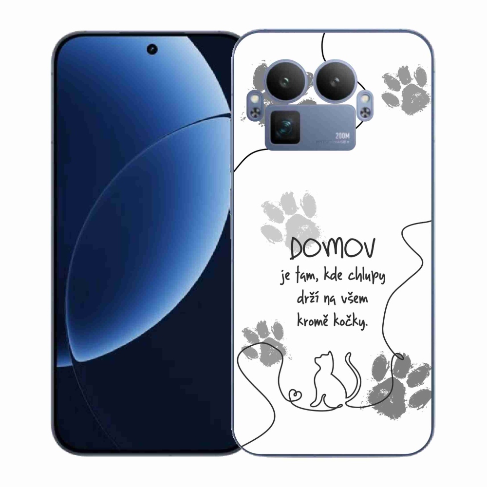 Gél borítás mmCase a Realme GT 8 Pro készülékhez - macska motívum fehér háttérrel