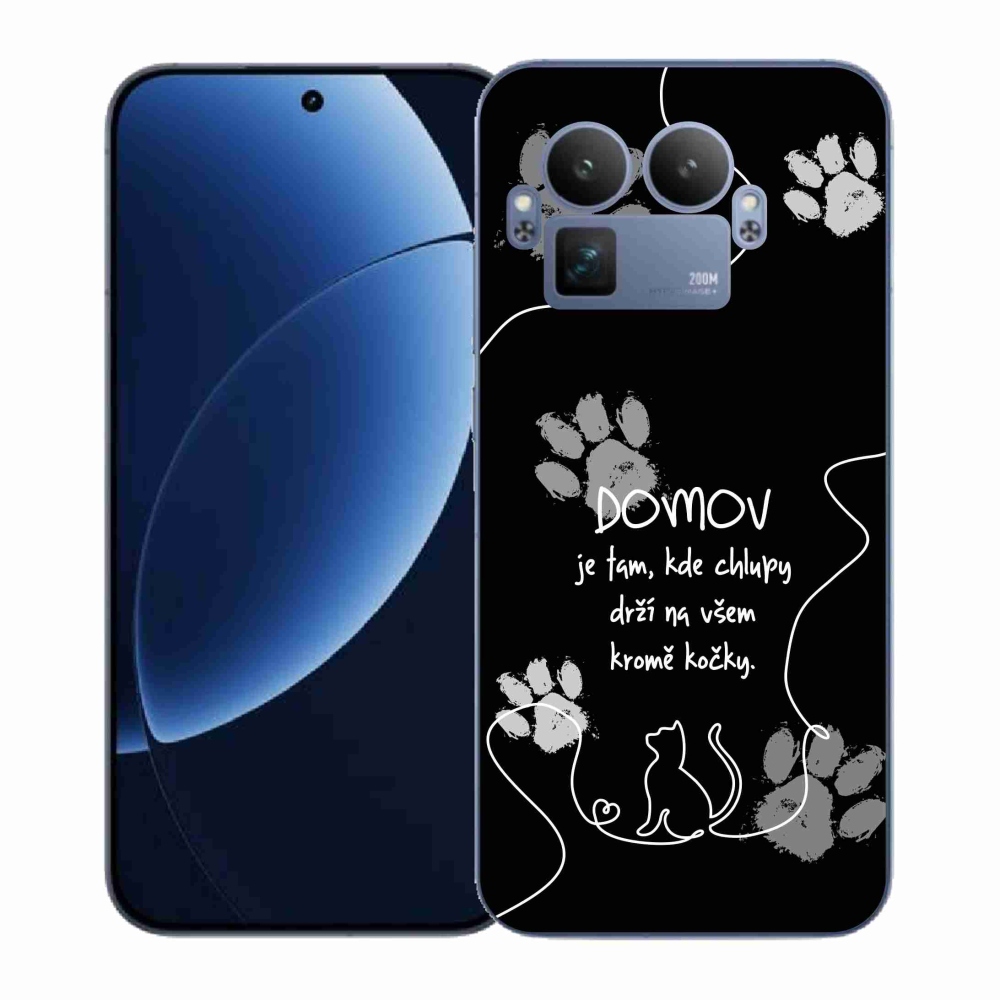 Gél borítás mmCase a Realme GT 8 Pro készülékhez - macska motívum fekete háttérrel