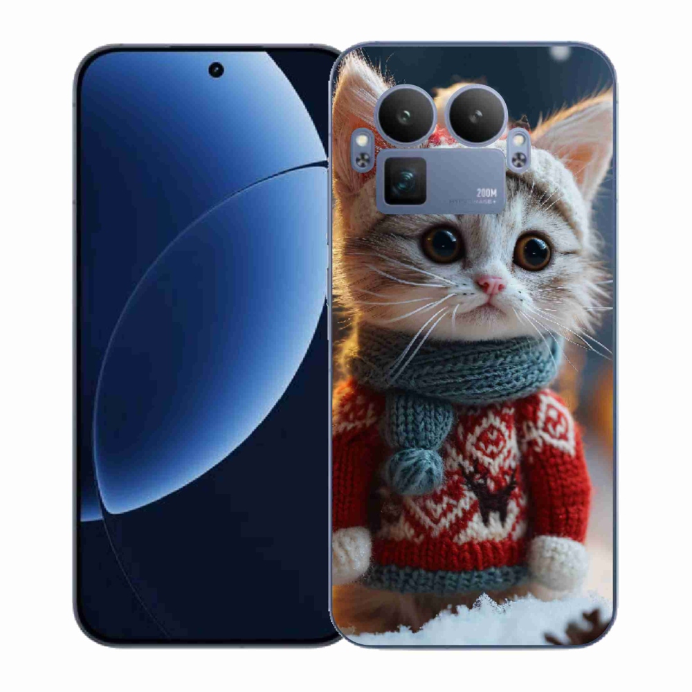 Gél borítás mmCase a Realme GT 8 Pro számára - cica pulóverben