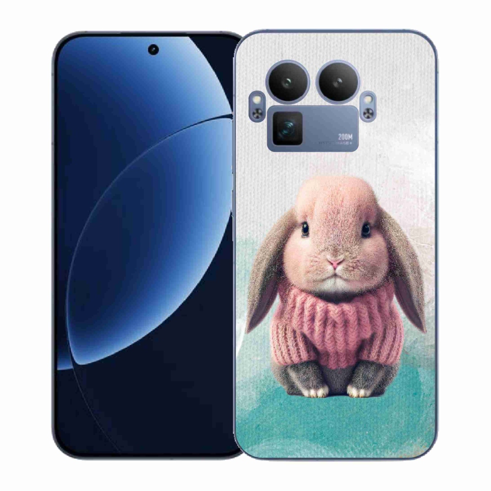 Gél borítás mmCase a Realme GT 8 Pro számára - nyúl pulóverben