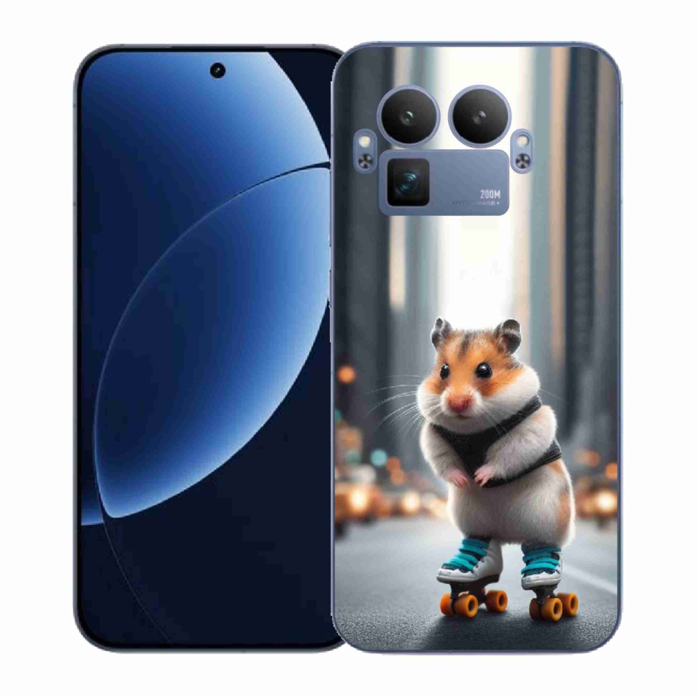 Gél borítás mmCase a Realme GT 8 Pro számára - hörcsög a korcsolyán