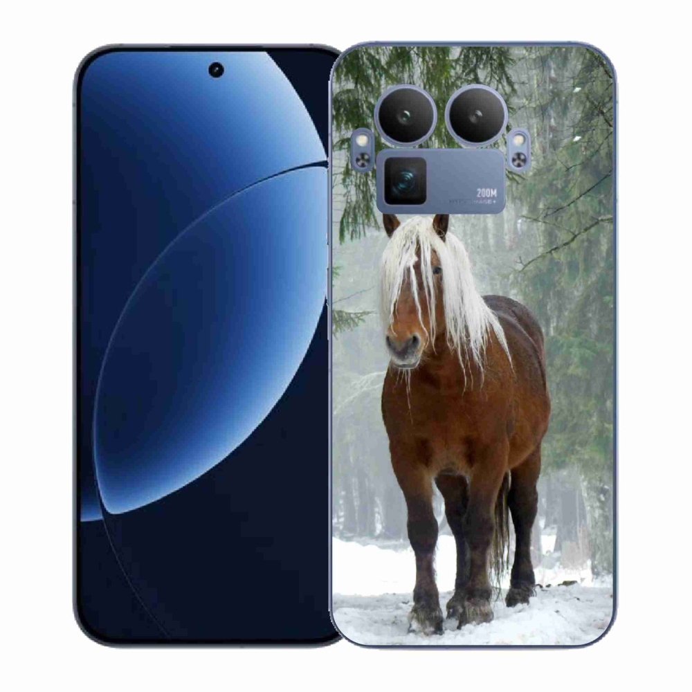 Zselés borítás mmCase a Realme GT 8 Pro-hoz - ló az erdőben