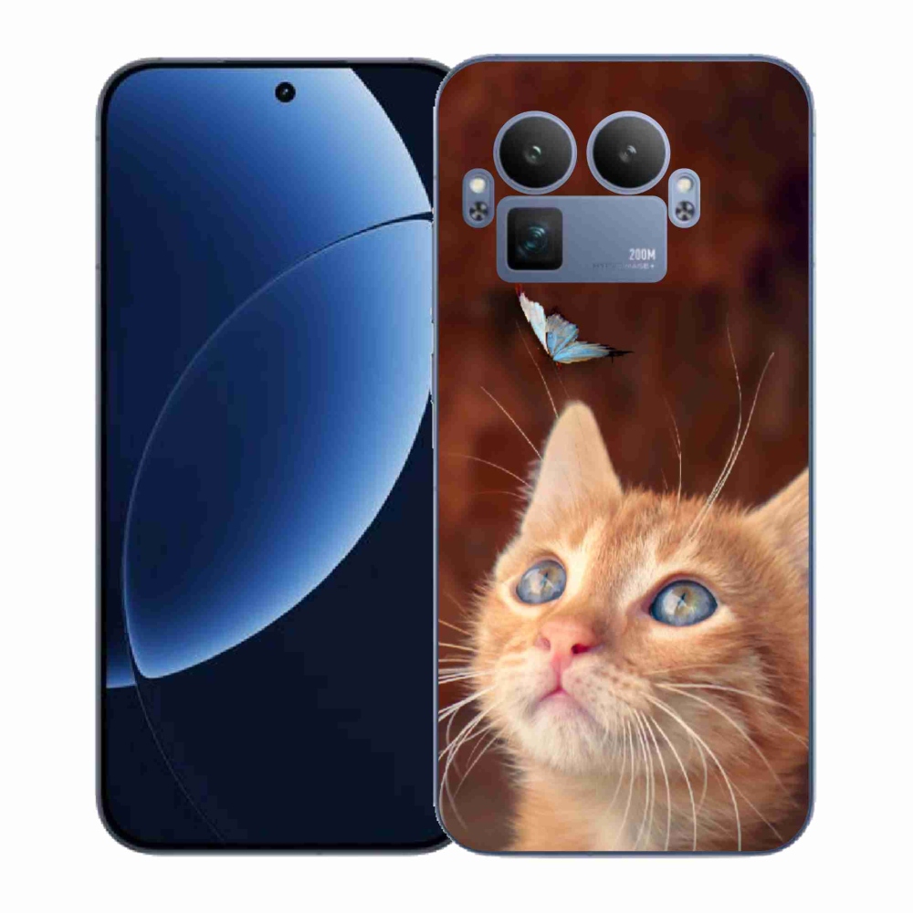 Gél borítás mmCase a Realme GT 8 Pro készülékhez - pillangó és cica