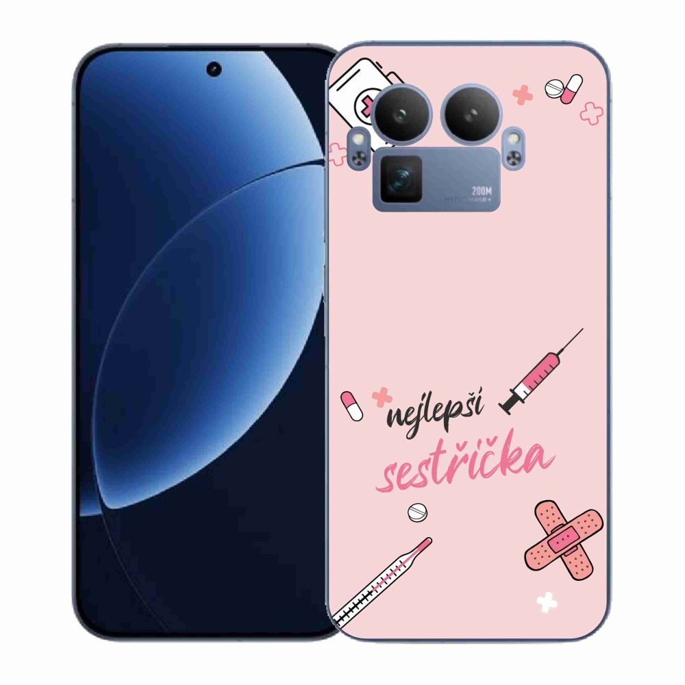 Gél borítás mmCase a Realme GT 8 Pro-n - a legjobb kishúg rózsaszín háttérrel