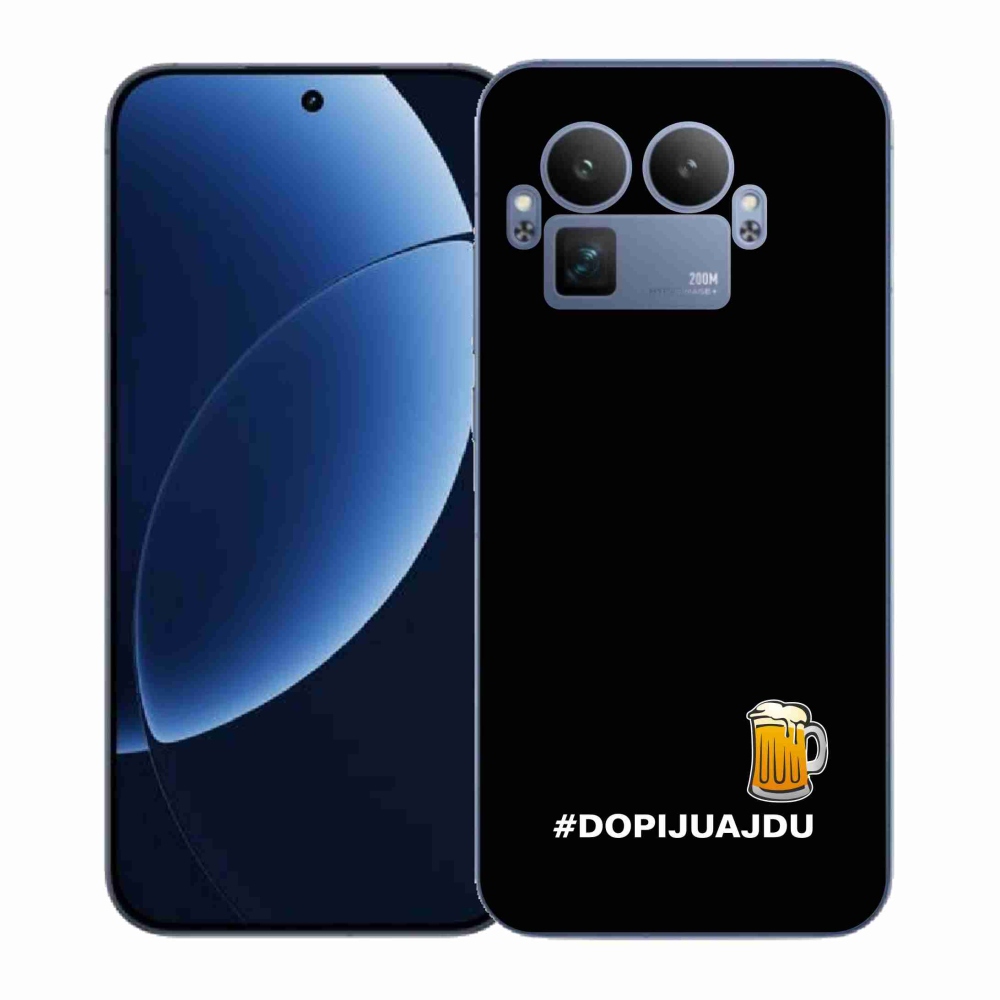 Gél borítás mmCase a Realme GT 8 Pro számára - sör motívum 1 fekete háttér