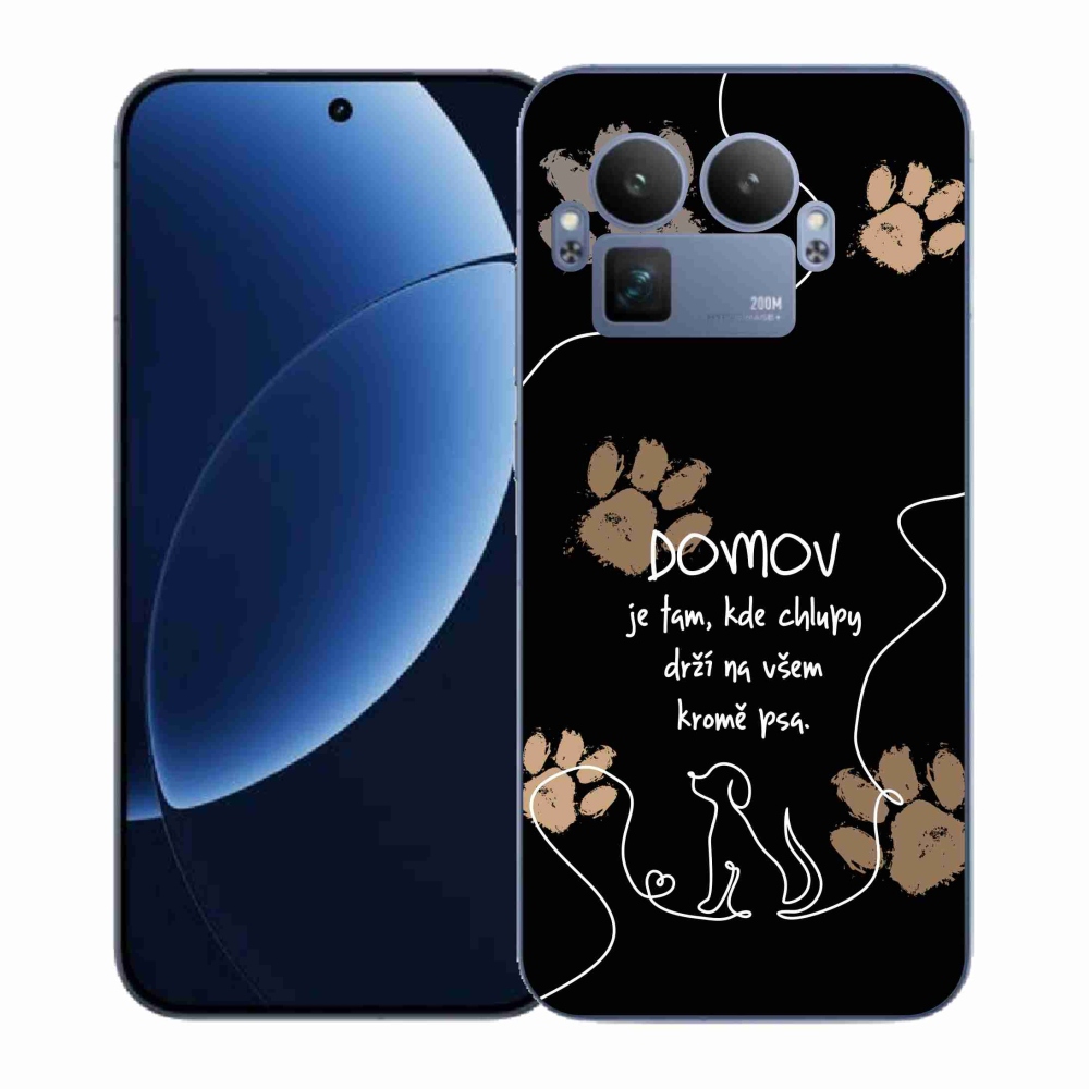 Gél borítás mmCase a Realme GT 8 Pro készülékhez - kutya motívum fekete háttérrel