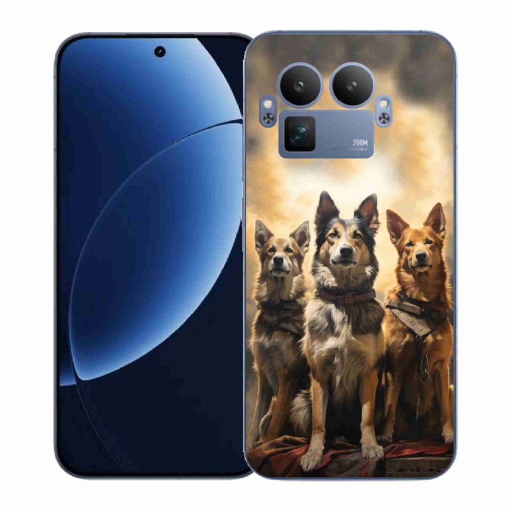 Zselés borítás mmCase a Realme GT 8 Pro-hoz - három kutya