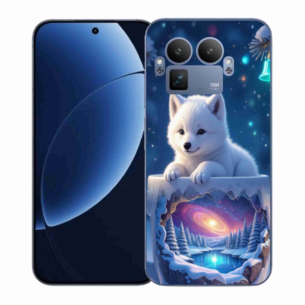 Gél borítás mmCase a Realme GT 8 Pro számára - Karácsonyi kölyökkutyakölyök